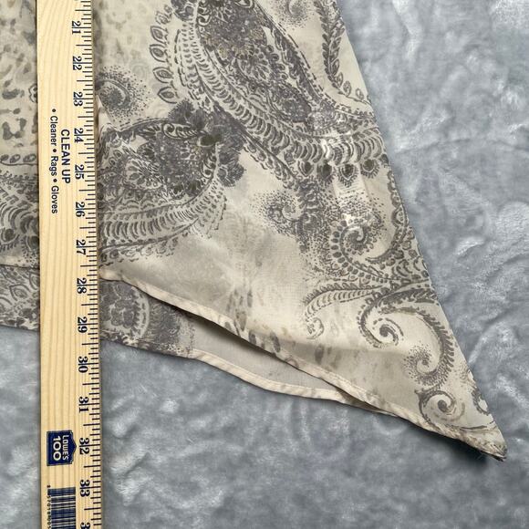 Chicos Top Womens 2 / US Large Paisley Animal Print Semi-sheer Sharkbite Hem - Picture 12 of 16